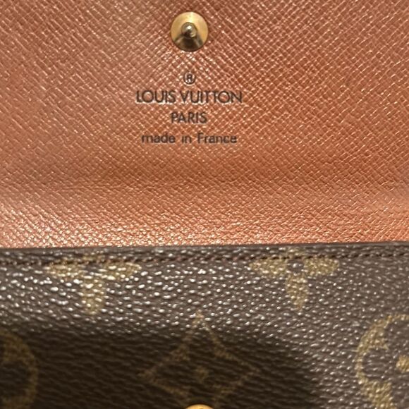 Louis Vuitton Monogram Compact Trifold Wallet Classic Brown Tan LV Logo Pattern - Picture 5 of 14